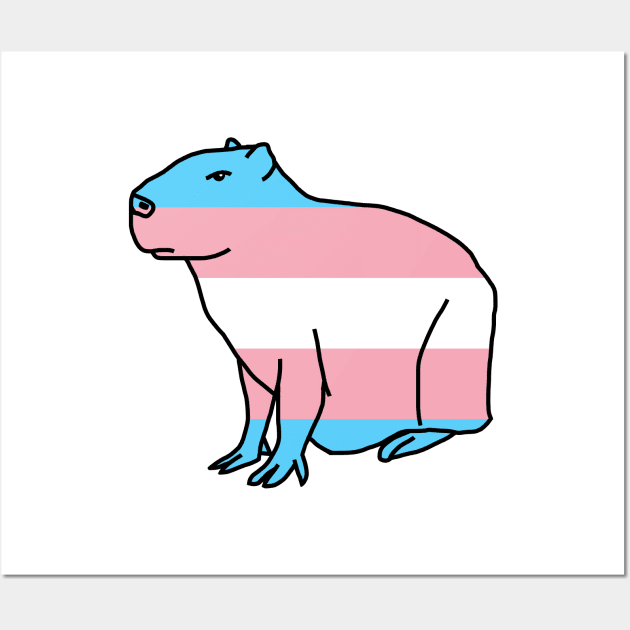 Transgender Pride Flag Capybara Wall Art by ellenhenryart